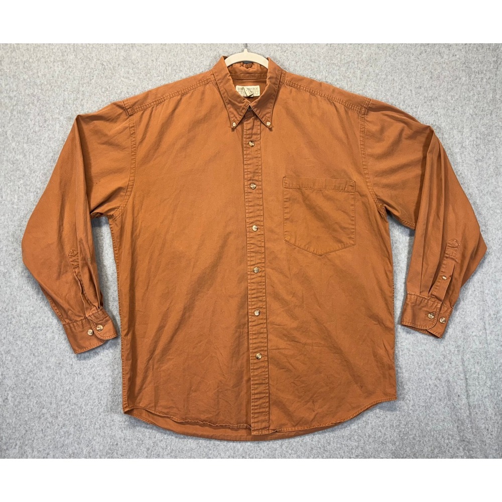 Vintage Banana Republic Safari & Travel Cotton Button Down Shirt Rust Orange L